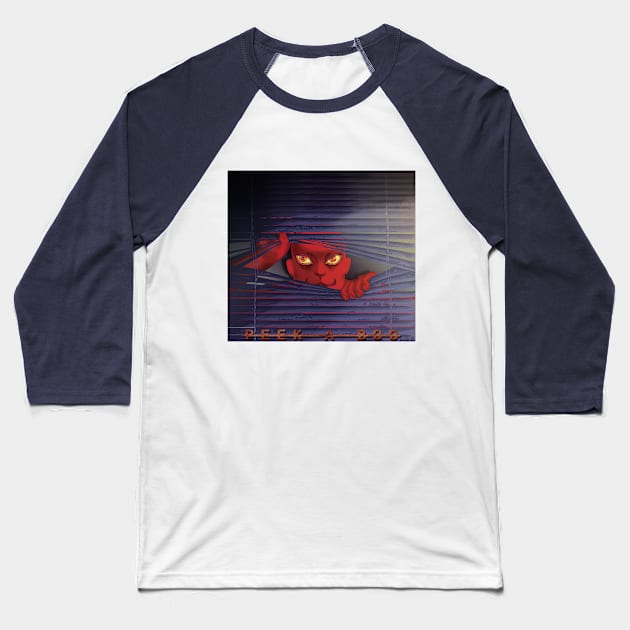 Peek A Boo Baseball T-Shirt by adalima